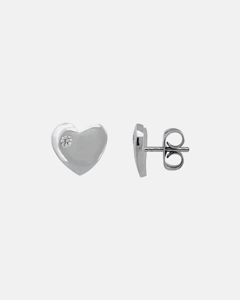 Coeur zirconium - Boucles d'oreilles